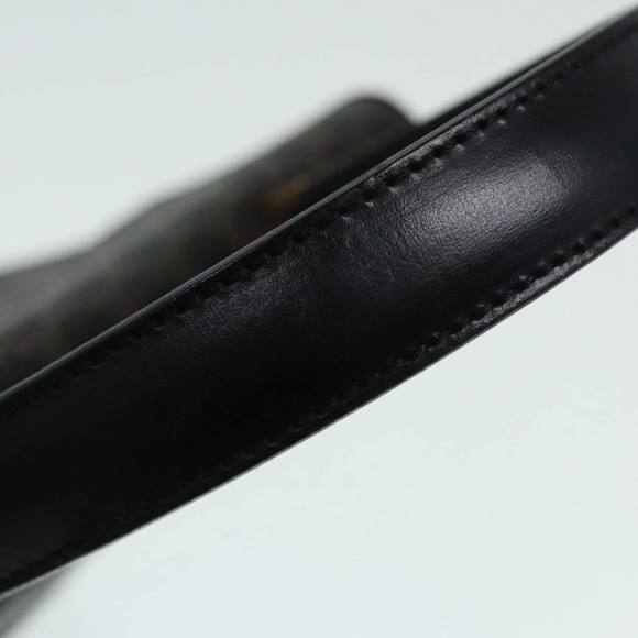 CELINE Macadam Canvas Hand Bag PVC Leather 2way Brown Black Auth 87641A - Picture 8 of 16